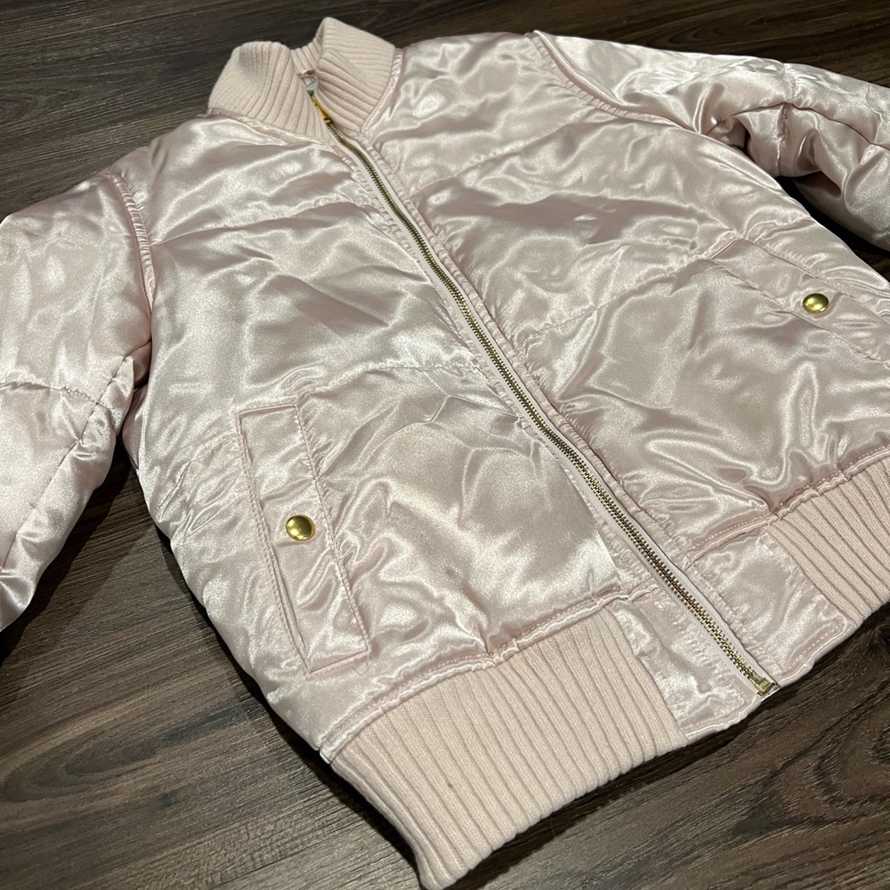Women’s Satin Pink Bomber Jacket